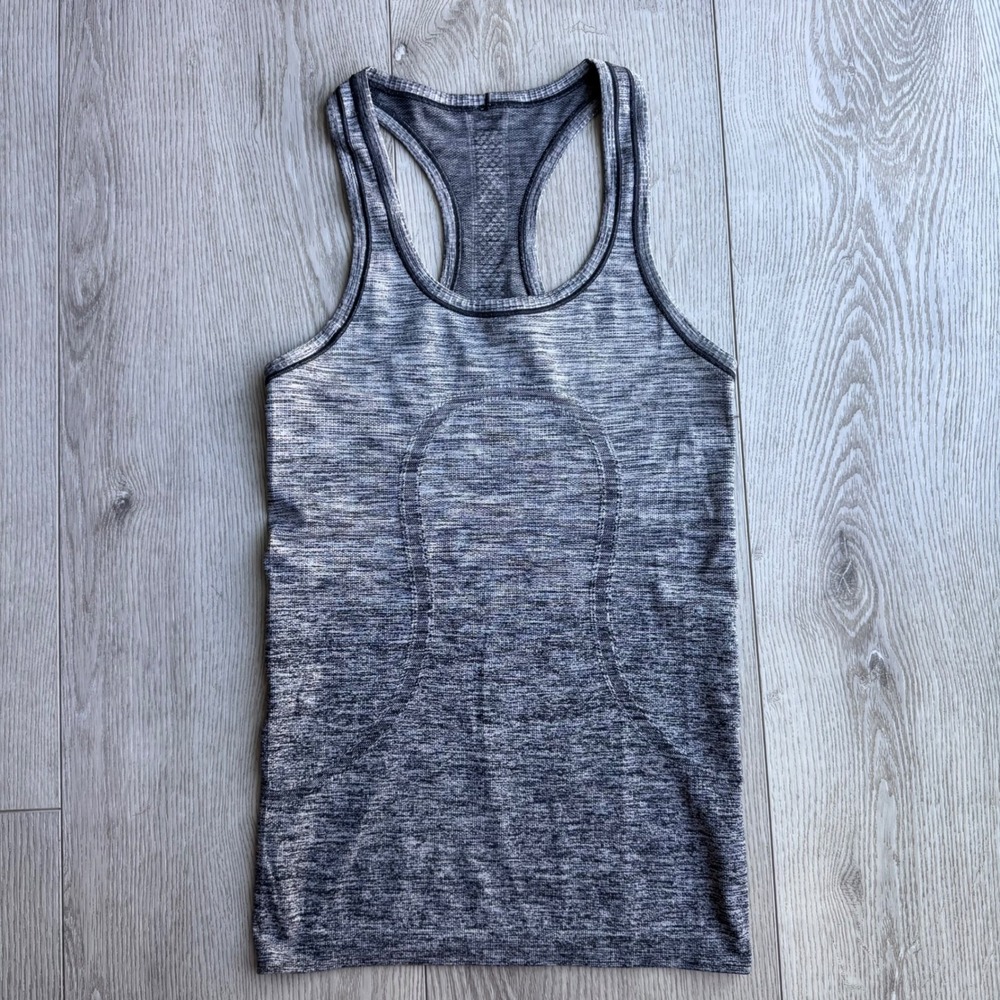 Lululemon Swiftly Tech Racerback Tank Top Space Dye Black White Size 2